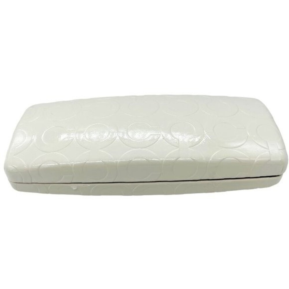 COACH White Embossed Leather Eyeglasses Sunglasses Hard Clamshell Case
